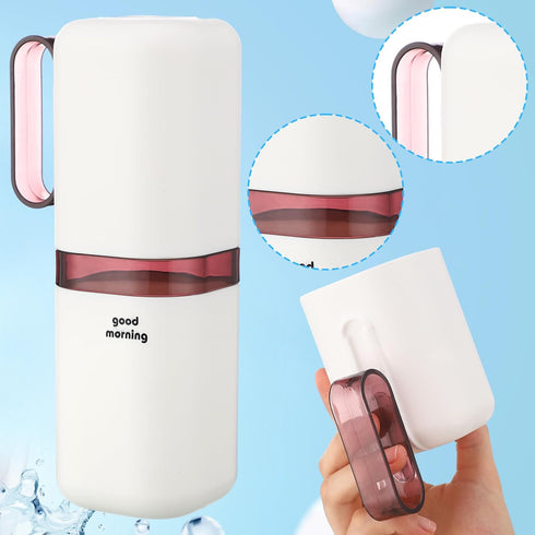 4 Pcs Travel Toothbrush Holder, Multifunctional Toothpaste Case, Portable Toothbrush Cup with Handle