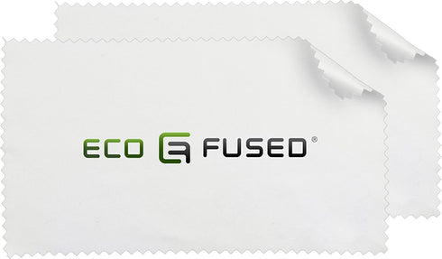 Eco-Fused Blue/Black Microfiber Cloth - 6x7 Inch, 12 Pack for Glasses & Lens Cleaning