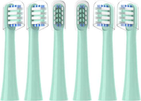Replacement Toothbrush Heads, Green 6 Pack Compatible with Colgate Hum Connected Smart Battery Toothbrush