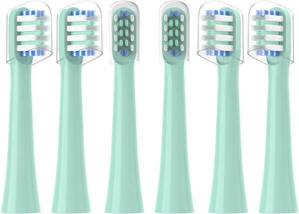 Replacement Toothbrush Heads, Green 6 Pack Compatible with Colgate Hum Connected Smart Battery Toothbrush