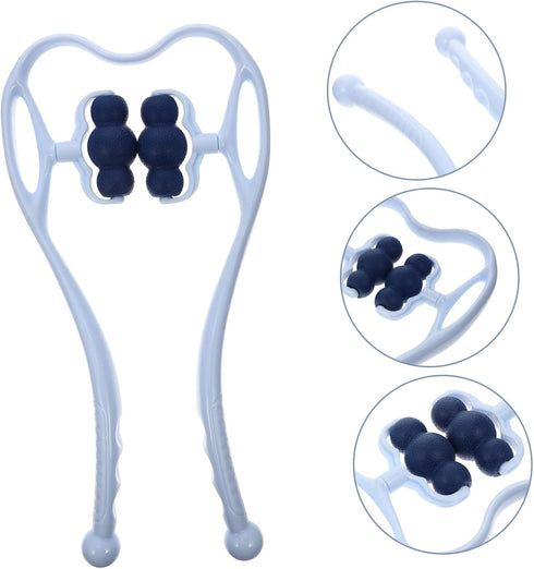 Manual Roller Neck Massager with Ergonomic Micro Curved Wheels for Deep Trigger Portable Home Neck Vertebra Clip
