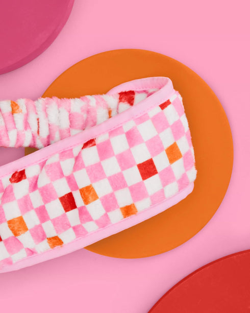 xo, Fetti Checkered Facial Spa Skincare Headband, Bachelorette Party Favor, Bridal Shower Gift