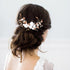 Unicra Rose Gold Flower Bride Wedding Hair Vine Pearl Bridal Hair Piece Leaf Accessories Rhinestone Headband