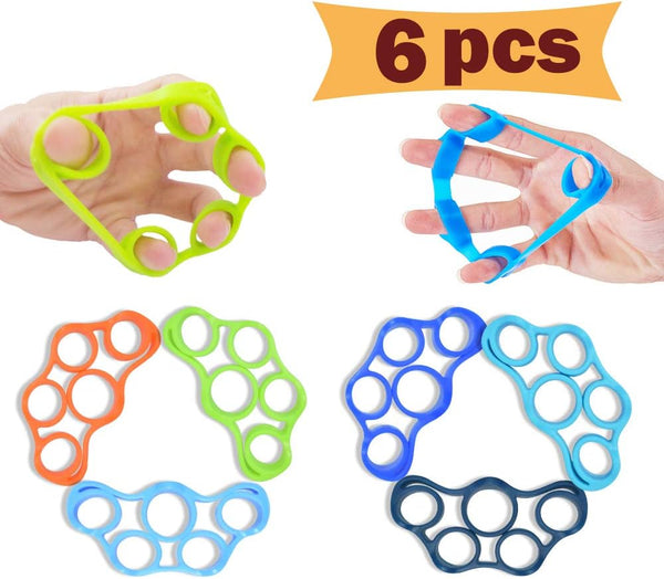 Hand Grip Strengthener, Finger Exerciser, Grip Strength Trainer (6 PCS) for Forearm Workout and Wrist Pain Relief
