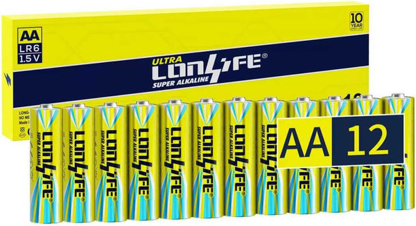 LONLIFE AA Batteries 12 Pack 1.5V Double A Batteries,Long-Lasting Alkaline AA Battery for