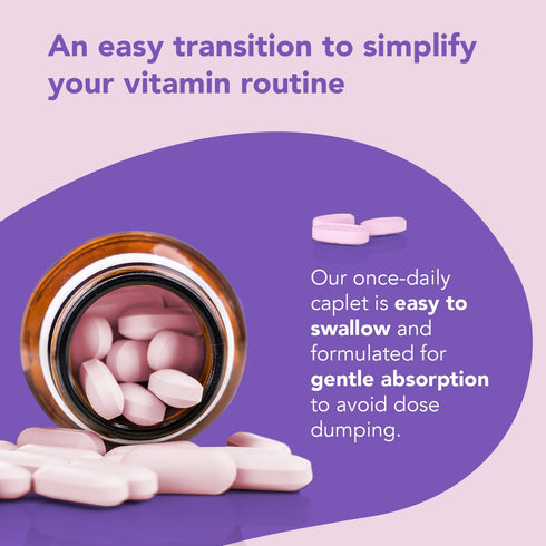 BariMelts The Step Up Once Daily Bariatric Multivitamin with Iron - 60 Caplets, Sugar-Free