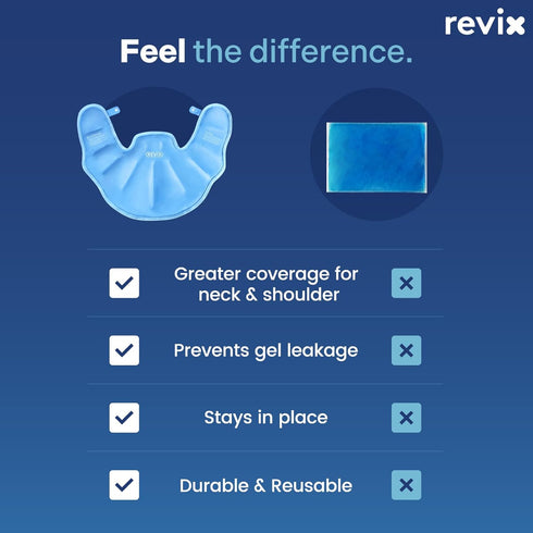 REVIX Ice Pack for Neck and Shoulders Pain Relief, Large Neck Ice Pack Wrap with Soft Plush Lining, Reusable Gel Cold