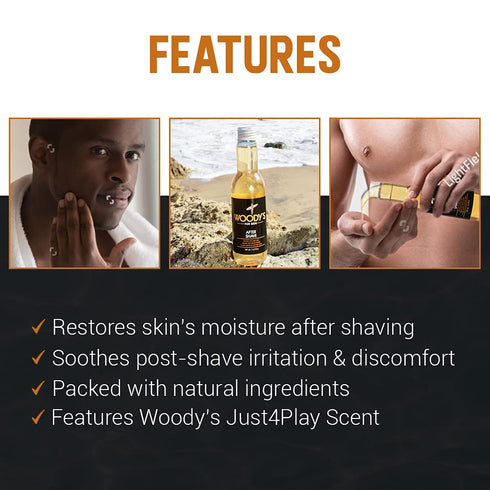 Woody's Aftershave for Men Tonic, Soothing After Shave with Aloe Vera, Calendula & Chamomile - 6.3 fl oz
