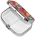 KOSUES 60s 70s 2 Pillbox Hippie Flowers Peace Sign Love Symbol Metal Iron Plating Square Pill Box Compartment Medicine