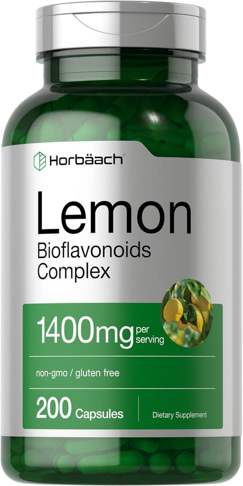 Horbaach Lemon Bioflavonoids Complex 1400 mg, 200 Capsules with Rutin and Hesperidin, Non-GMO Supplement