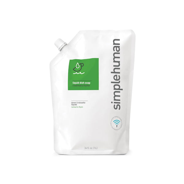 simplehuman Rosemary Thyme Dish Soap Refill Pouch, 34 Fl Oz