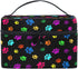 Travel Cosmetic Bag for Women, Colorful Dog Paw Print Toiletry Makeup Pouch Organizer Storage Tote Case