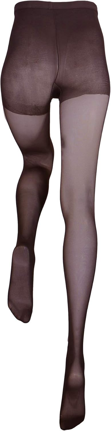 Truform Sheer Compression Pantyhose, 8-15 mmHg, Women's Shaping Tights, 20 Denier, Black, Tall