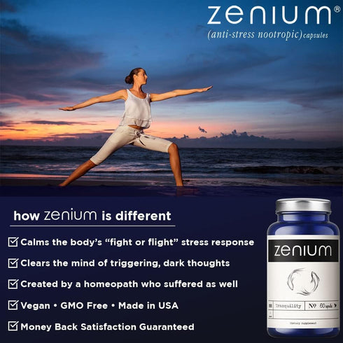 Calm The Mind & Body | Natural Relief Supplement | Ashwagandha, L-Theanine, GABA, Rhodiola | 60 Capsules