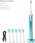 Soniclean Lux Sonic Toothbrush for Adults, Rechargeable with 6 Toothbrush Heads, Automatic Toothbrush, Aqua