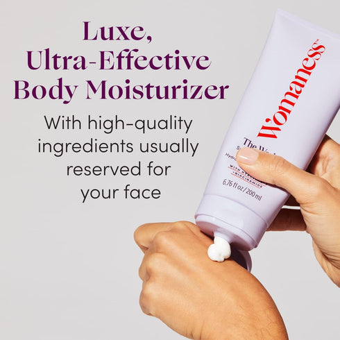 Womaness The Works All-Over Toning Body Cream – Hydrating & Smoothing Firming Lotion with Niacinamide & Hyaluronic Acid