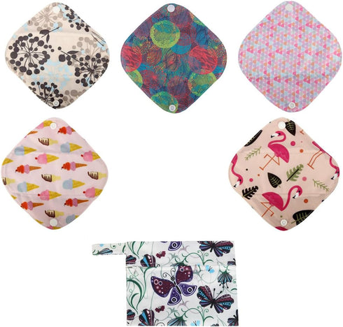 Sigzagor 5 XS Panty Liners 1 Wet Bag Cloth Menstrual Pads Reusable Washable