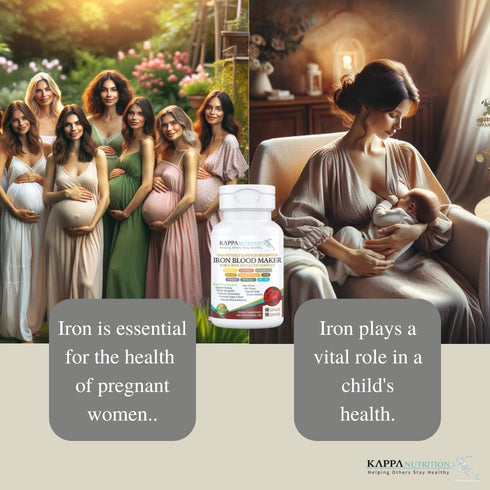 Kappa Nutrition 9 in 1 Advanced Complex - 90 Capsules with Iron, Vitamin C, Folate, B12, and More