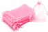100Pcs Pink Organza Bags, 3x4 inch Small Mesh Gift Bags, Drawstring Baby Shower Favor Bag for Jewelry