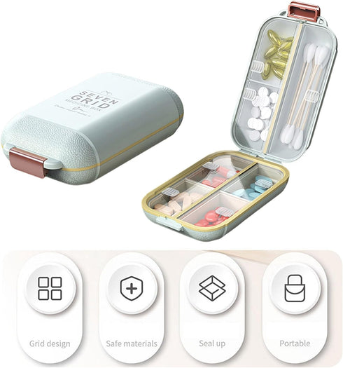YOXIER Large Capacity Green Travel Pill Box