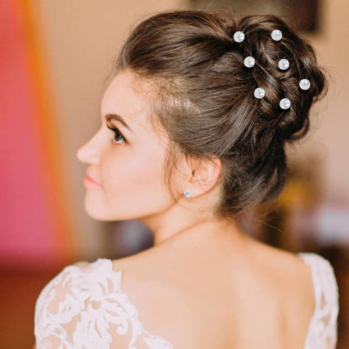 inSowni 128 Pack Silver Pearl Flower Rhinestone Crystal Bridal Wedding Hair U-shaped Hair Pins+Spiral Twist Hair Clips Barrettes Prom Headpieces Formal Hair Pieces Accessories for Brides Bridesmaids Women Girls