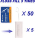Dental Floss Set, 2 Pack 10 Count and 50 PCS/Box, Total 70 Picks Portable Travel Flossing for Oral Care (White 2+1)