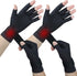 2 Pairs Fingerless Copper Arthritis Gloves for Women Men, Compression Gloves for Hand Pain Relief