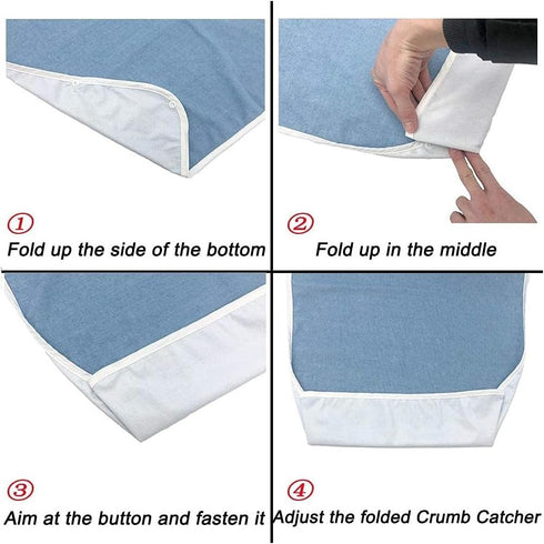 OUDI LINE Adult Bibs for Eating, Waterproof Clothing Protector with Premium Terry Cloth(Blue)