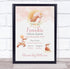The Card Zoo New Baby Birth Details Christening Nursery Watercolour Deer Keepsake Gift Print