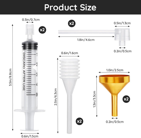 Segbeauty Perfume Refill Pump Tools, 8pcs Kit with 2 Metal Funnel, 2 Clear Pump, 5ml Syringe