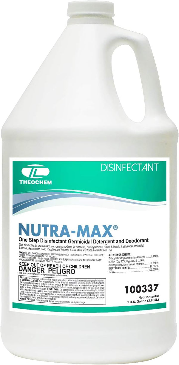 Nutra-Max Concentrated Disinfectant, Cleaner, Deodorizer, 1 Gallon, EPA List N Disinfectant