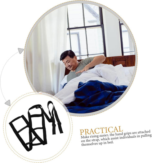 SHERCHPRY Bed Ladder Assist Rope Ladder Sit Up Support Strap with Cushioned Handles for Elderly Pregnant and Injury