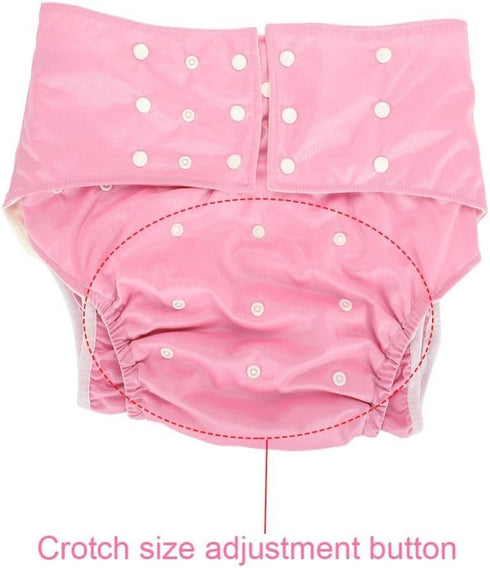Reusable Adult Diaper, Washable Pocket Nappy Cover, Adjustable Breathable Cloth Diaper