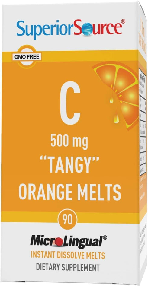 Superior Source Vitamin C 500 mg Tangy Orange Melts, 90 Sublingual Tablets