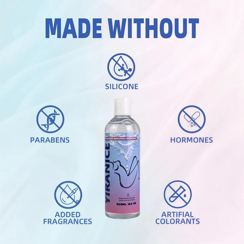 YIRANICE 12.2 oz (Pack Clear Water-Based Lubricant, Long-Lasting Moisturization, Hypoallergenic, Suitable for Sensitive
