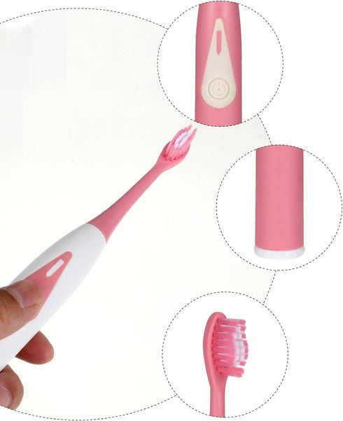TIDTALEO Sonic Electric Toothbrush for Adults Portable Vibrating Teeth Cleaning Brush Pink Rechargeable