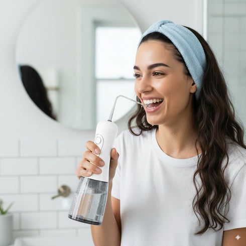 YKB 400ml 8 IPX7 Water Flosser for Teeth, Modes Portable Water Flosser Cordless with Digital Display, Travel Water Oral