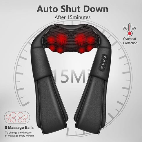 Neck Massager with Heat - Shiatsu Deep Tissue Massager for Neck, Back, and Shoulder Relaxation at Home