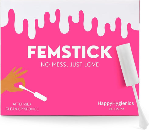 Femstick Absorbing Sponge for Women Care, 30Pcs Post Intimacy Cleanup Sponges, Ultra-Absorbent Soft Design