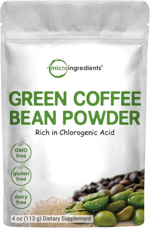Pure Green Coffee Bean Extract, 4 Ounce, Natural Caffeine, Fat Burn Supplement, Vegan Friendly