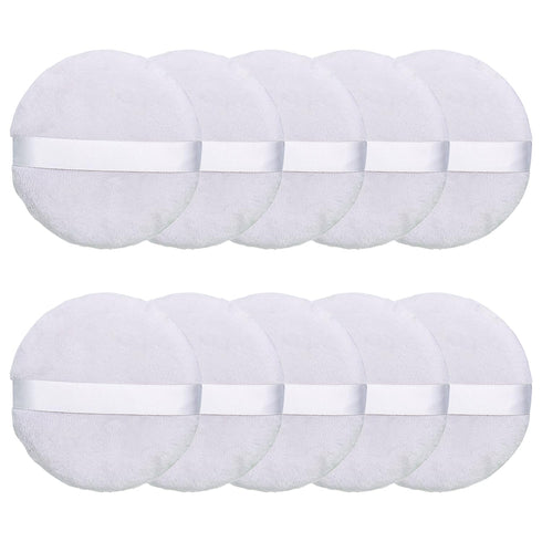 Topwon 4 Inch Powder Puff, Washable Large Body Powder Puff, Soft & Furry - 10Pcs