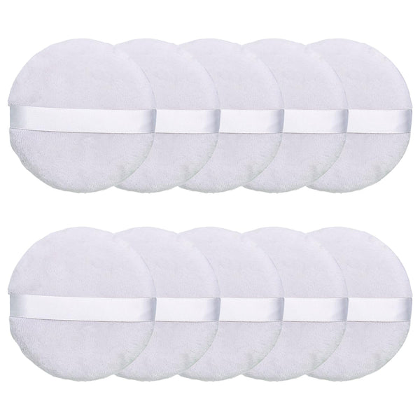 Topwon 4 Inch Powder Puff, Washable Large Body Powder Puff, Soft & Furry - 10Pcs