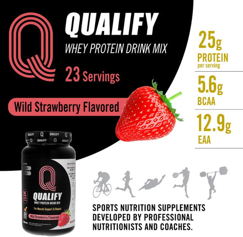 Strawberry Protein Powder Shake, Gluten Free, Sugar Free, 25g Protein, 5.5g BCAA, 1.65lb Post Workout Recovery Drink