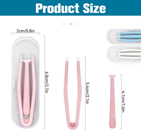 IOGOG 3Pcs Set soft Contact Lens Remover Tool Silicone Suction Stick, Soft-Tip Contact Tweezers & box, contact remover