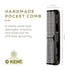 Kent OT Black Graphite Pocket Comb - Handmade Fine and Wide Tooth Hair Comb for Men, Women, Kids