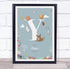 The Card Zoo New Baby Birth Details Christening Nursery Woodland Animals Initial Y Gift Print