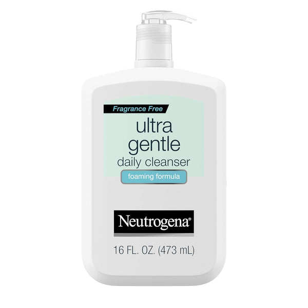 Neutrogena Ultra Gentle Foaming and Hydrating Face Wash for Sensitive Skin, 16 fl. oz, Oil-Free, Soap-Free