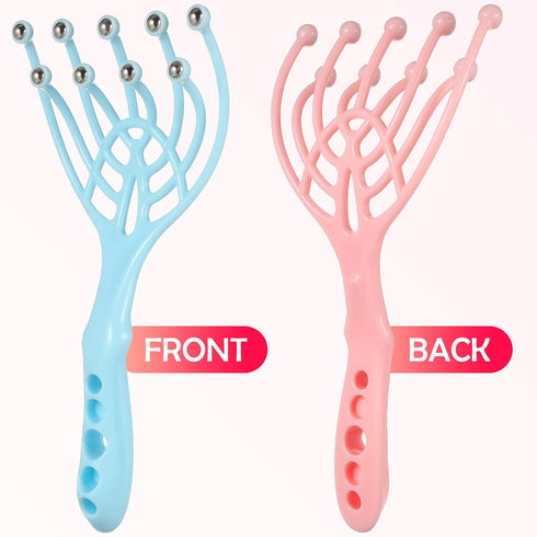 HOOWIFFY 9-Claw 2pcs Set Scalp Massager Manual Head and Neck Massage Tool Plastic Hair Comb Handheld Relaxation