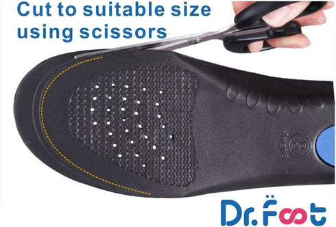 Dr. Foot Full Orthotics Shoe Insoles - Arch Support Inserts for Flat Feet, Over-Pronation, M- W8.5-10 | M7.5-9