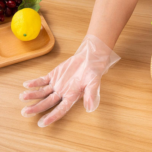 100 PCS Disposable TPE Gloves Food Service, Thick 0.8g/1Pc